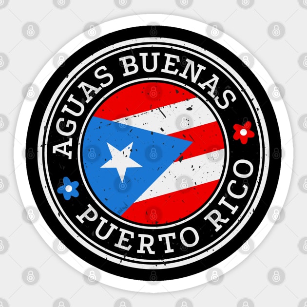 Aguas Buenas Puerto Rico Puerto Rican Pride Flag Sticker by hudoshians and rixxi